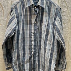 Casual Blue Plaid Button-Down Shirt